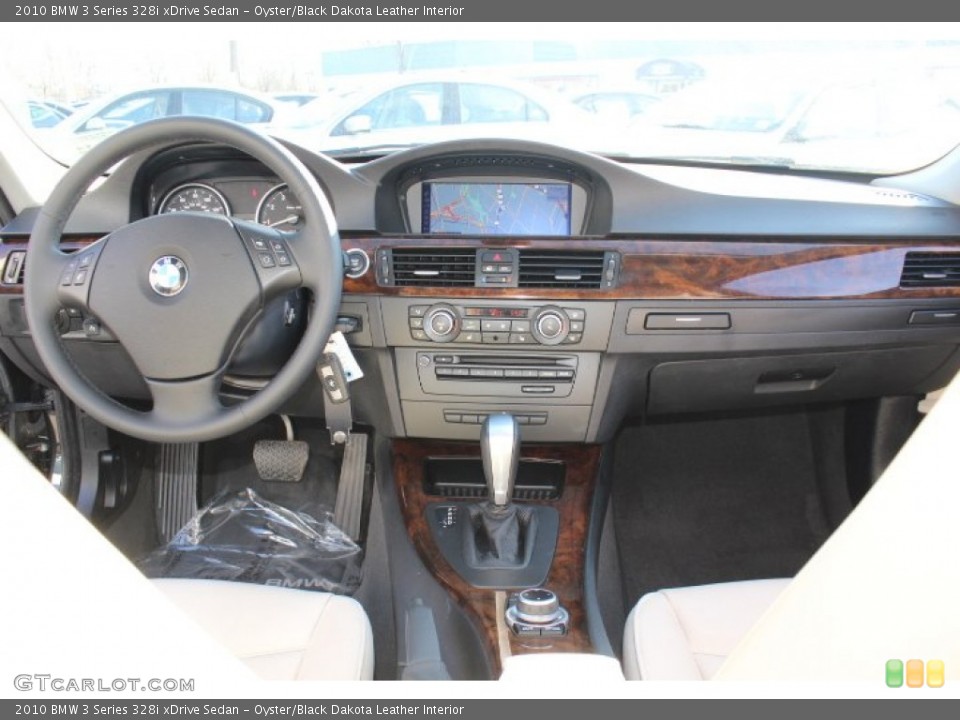Oyster/Black Dakota Leather Interior Dashboard for the 2010 BMW 3 Series 328i xDrive Sedan #77223415