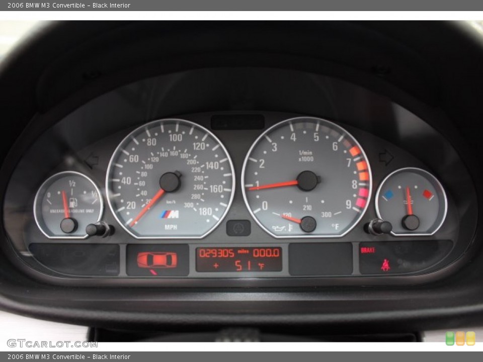 Black Interior Gauges for the 2006 BMW M3 Convertible #77225570