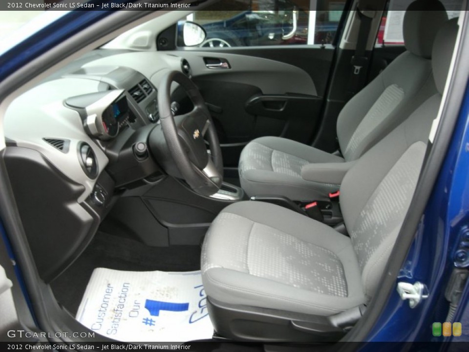 Jet Black/Dark Titanium Interior Front Seat for the 2012 Chevrolet Sonic LS Sedan #77225780