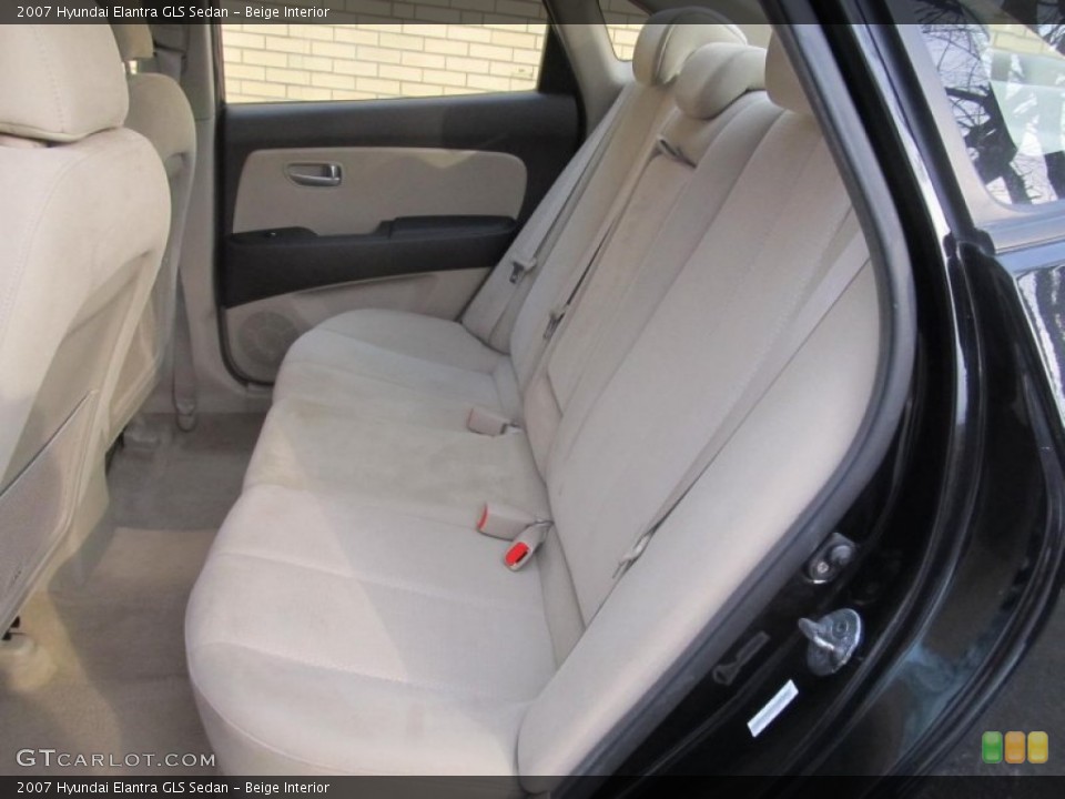Beige Interior Rear Seat for the 2007 Hyundai Elantra GLS Sedan #77228201