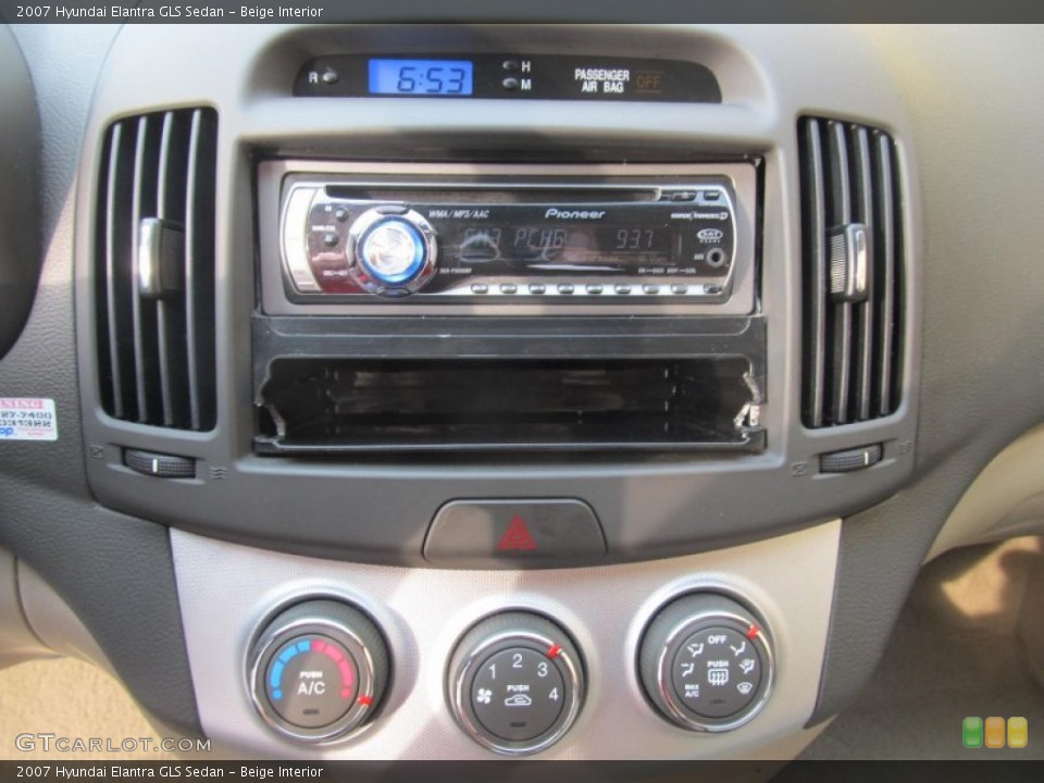 Beige Interior Audio System for the 2007 Hyundai Elantra GLS Sedan #77228241