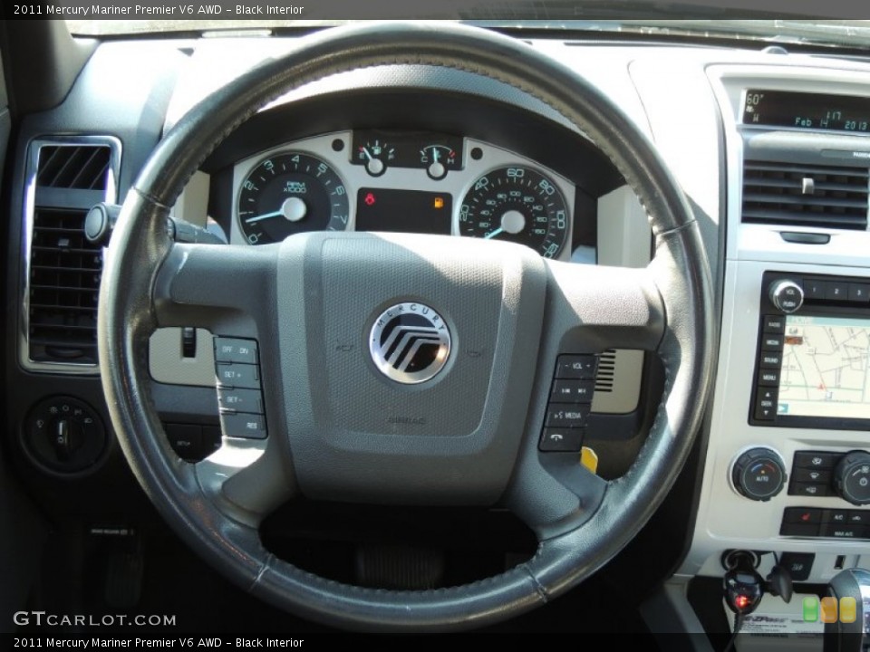 Black Interior Steering Wheel for the 2011 Mercury Mariner Premier V6 AWD #77230361