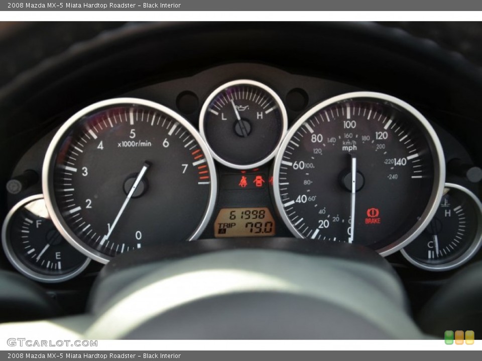 Black Interior Gauges for the 2008 Mazda MX-5 Miata Hardtop Roadster #77231099