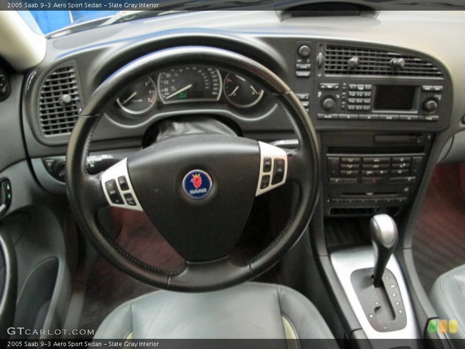 Slate Gray Interior Steering Wheel for the 2005 Saab 9-3 Aero Sport Sedan #77233328