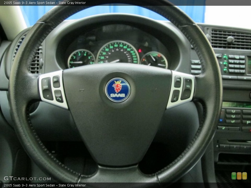 Slate Gray Interior Steering Wheel for the 2005 Saab 9-3 Aero Sport Sedan #77233597