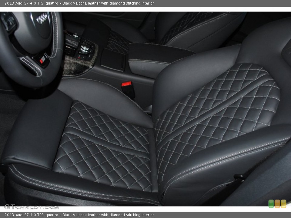 Black Valcona leather with diamond stitching Interior Front Seat for the 2013 Audi S7 4.0 TFSI quattro #77233658
