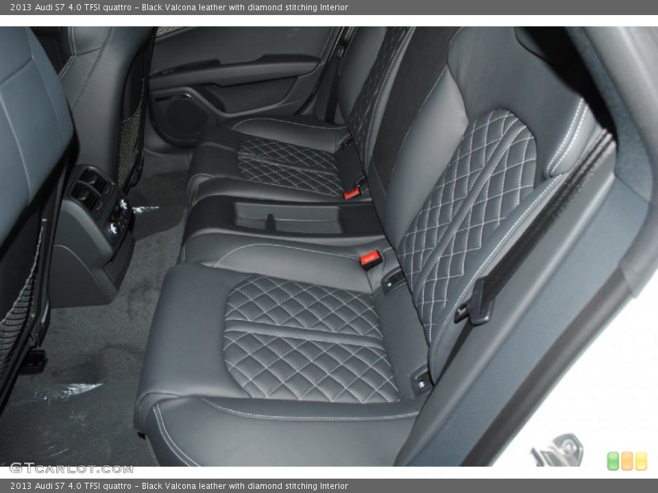Black Valcona leather with diamond stitching Interior Rear Seat for the 2013 Audi S7 4.0 TFSI quattro #77234240