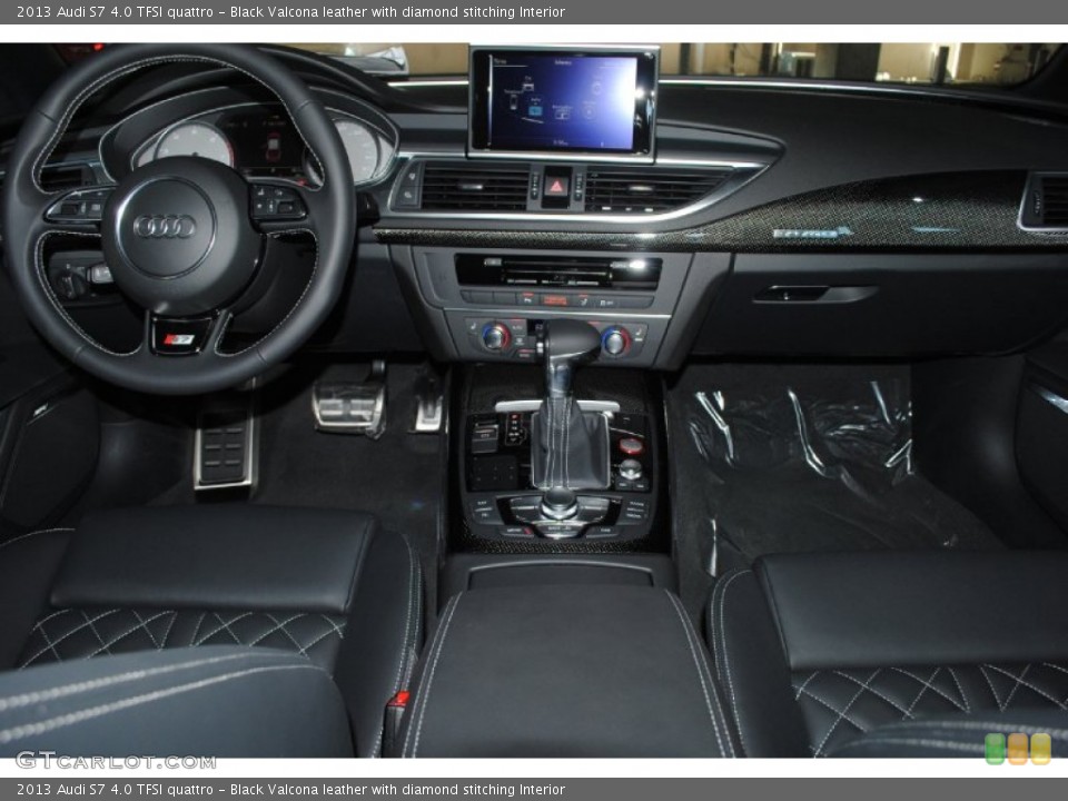 Black Valcona leather with diamond stitching Interior Dashboard for the 2013 Audi S7 4.0 TFSI quattro #77234294