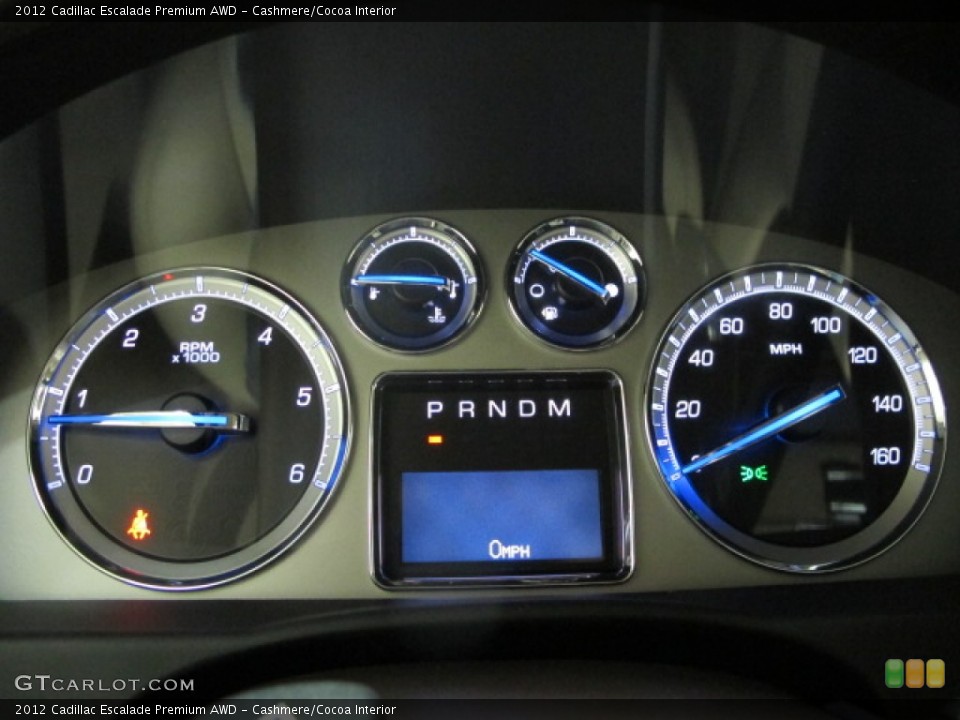 Cashmere/Cocoa Interior Gauges for the 2012 Cadillac Escalade Premium AWD #77236205