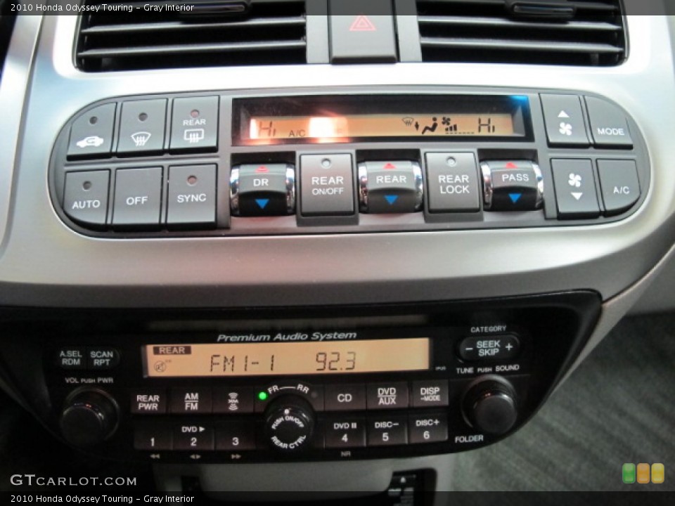Gray Interior Controls for the 2010 Honda Odyssey Touring #77237219