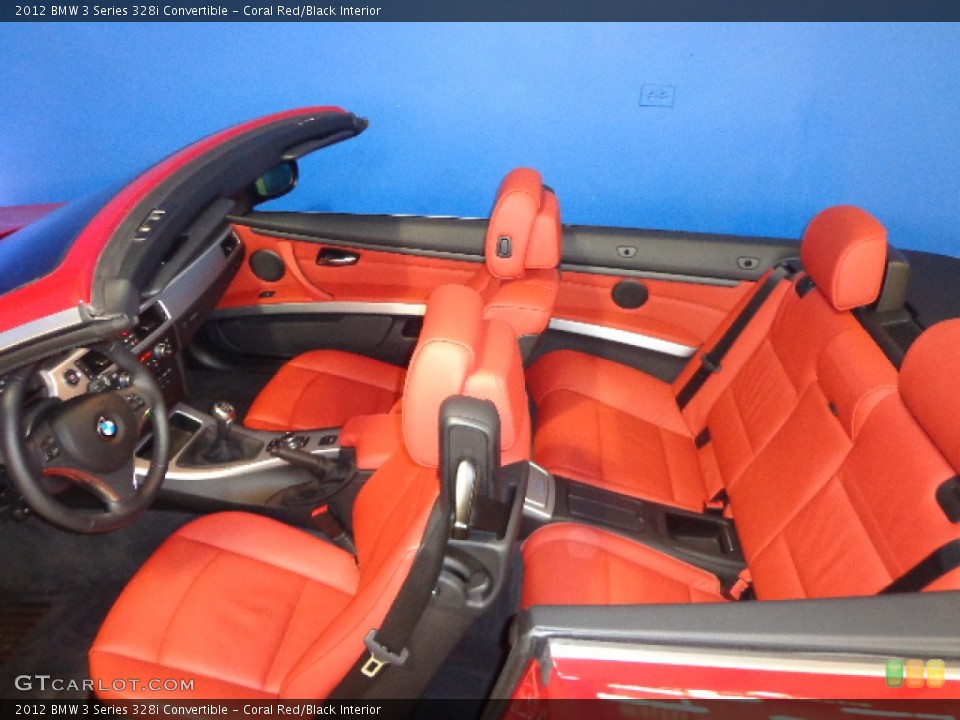 Coral Red/Black Interior Photo for the 2012 BMW 3 Series 328i Convertible #77240315