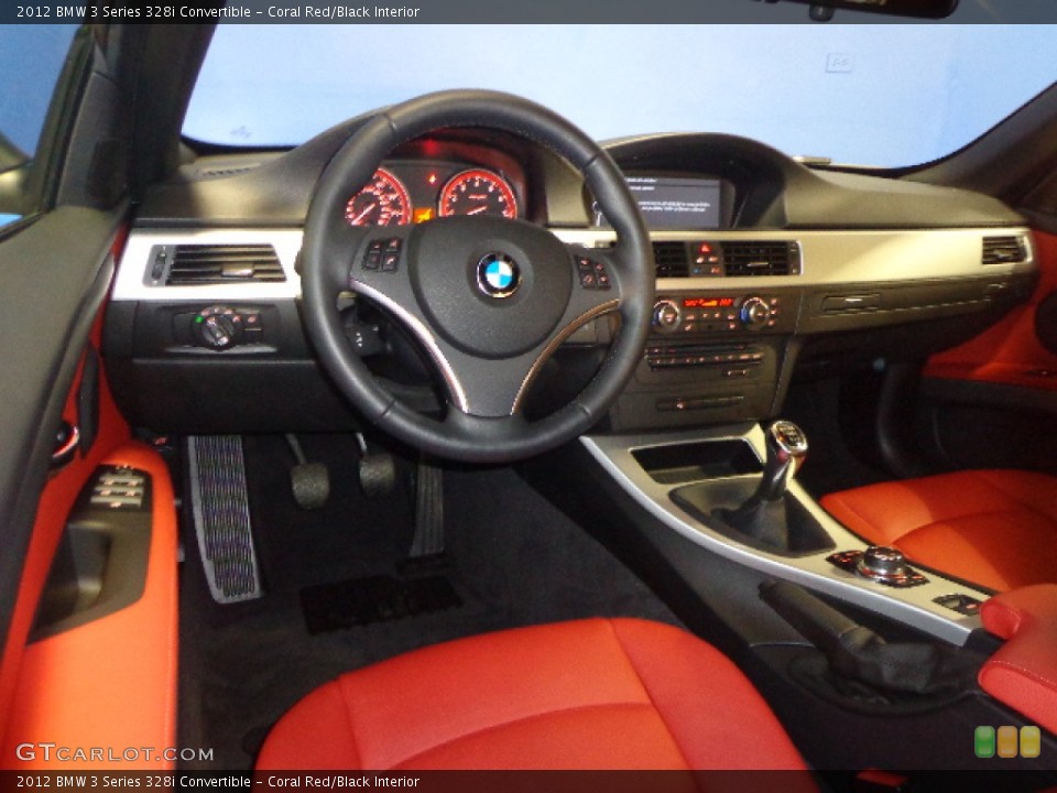 Coral Red/Black Interior Prime Interior for the 2012 BMW 3 Series 328i Convertible #77240363