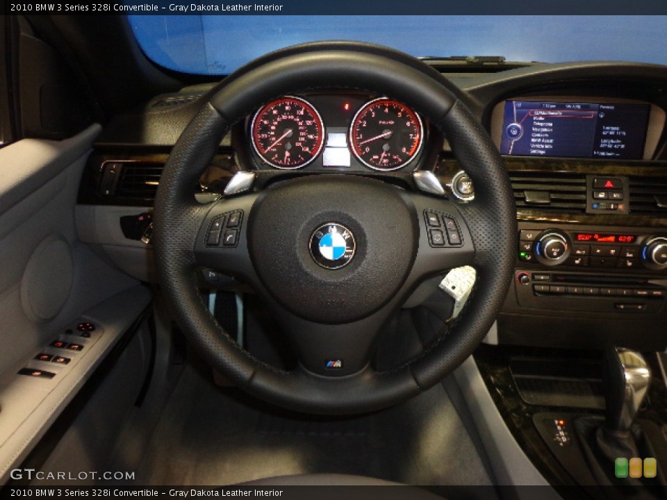 Gray Dakota Leather Interior Steering Wheel for the 2010 BMW 3 Series 328i Convertible #77241651
