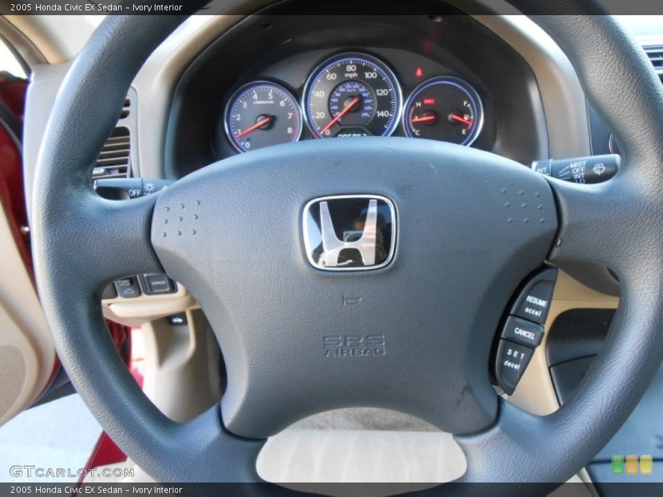 Ivory Interior Steering Wheel for the 2005 Honda Civic EX Sedan #77245439