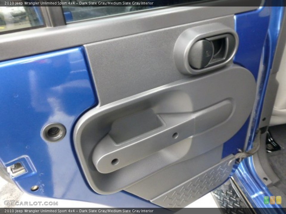 Dark Slate Gray/Medium Slate Gray Interior Door Panel for the 2010 Jeep Wrangler Unlimited Sport 4x4 #77246832
