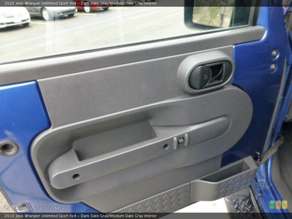 Dark Slate Gray/Medium Slate Gray Interior Door Panel for the 2010 Jeep Wrangler Unlimited Sport 4x4 #77246854