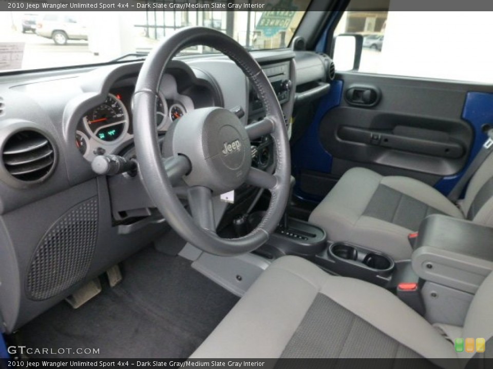 Dark Slate Gray/Medium Slate Gray Interior Steering Wheel for the 2010 Jeep Wrangler Unlimited Sport 4x4 #77246876