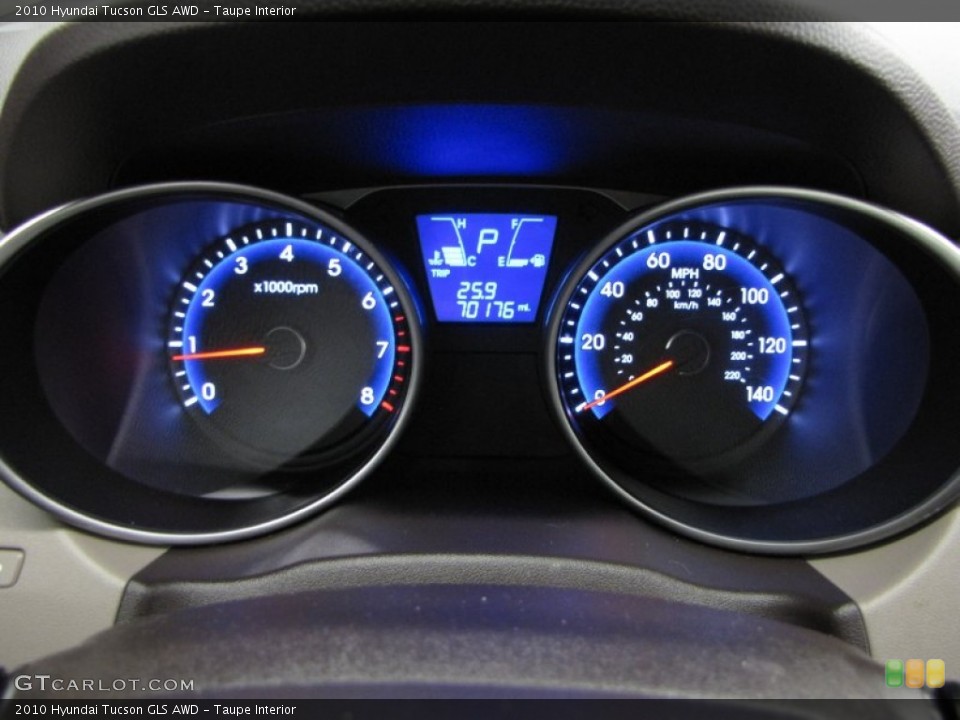 Taupe Interior Gauges for the 2010 Hyundai Tucson GLS AWD #77249792