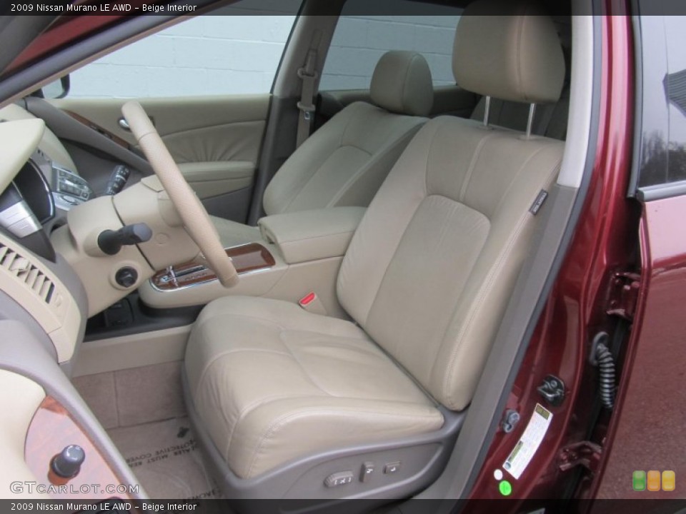 Beige Interior Front Seat for the 2009 Nissan Murano LE AWD #77250458