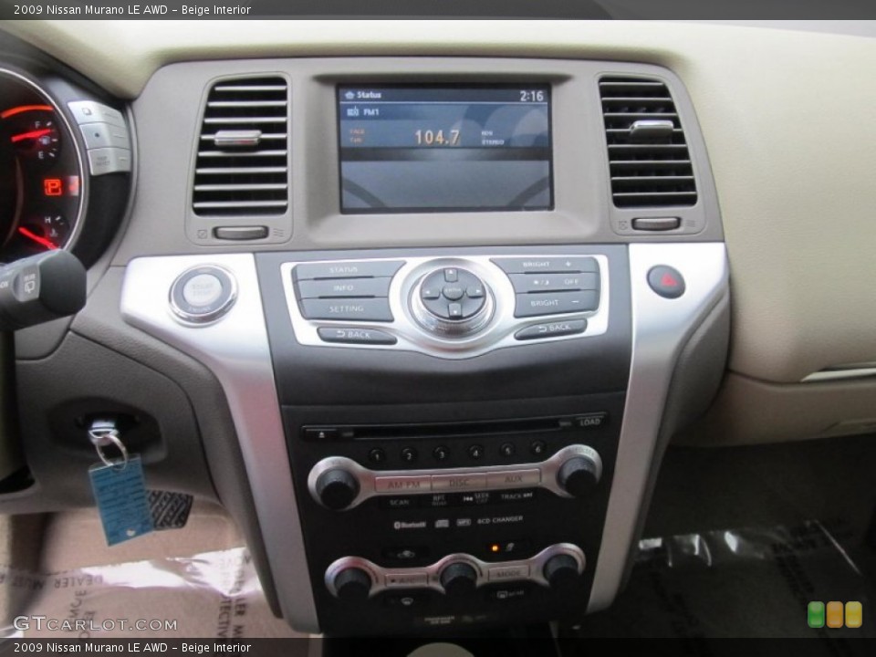 Beige Interior Controls for the 2009 Nissan Murano LE AWD #77250517