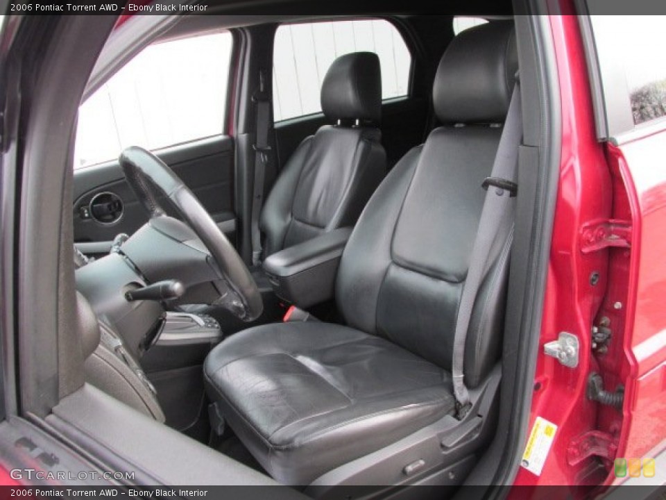 Ebony Black Interior Front Seat for the 2006 Pontiac Torrent AWD #77252958