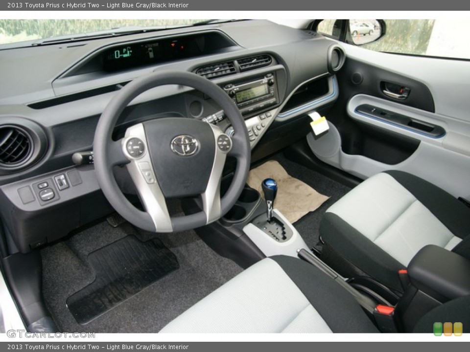Light Blue Gray/Black Interior Prime Interior for the 2013 Toyota Prius c Hybrid Two #77253617