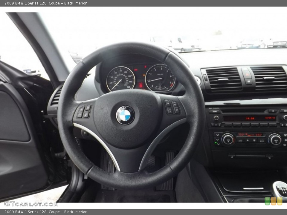 Black Interior Steering Wheel for the 2009 BMW 1 Series 128i Coupe #77253954
