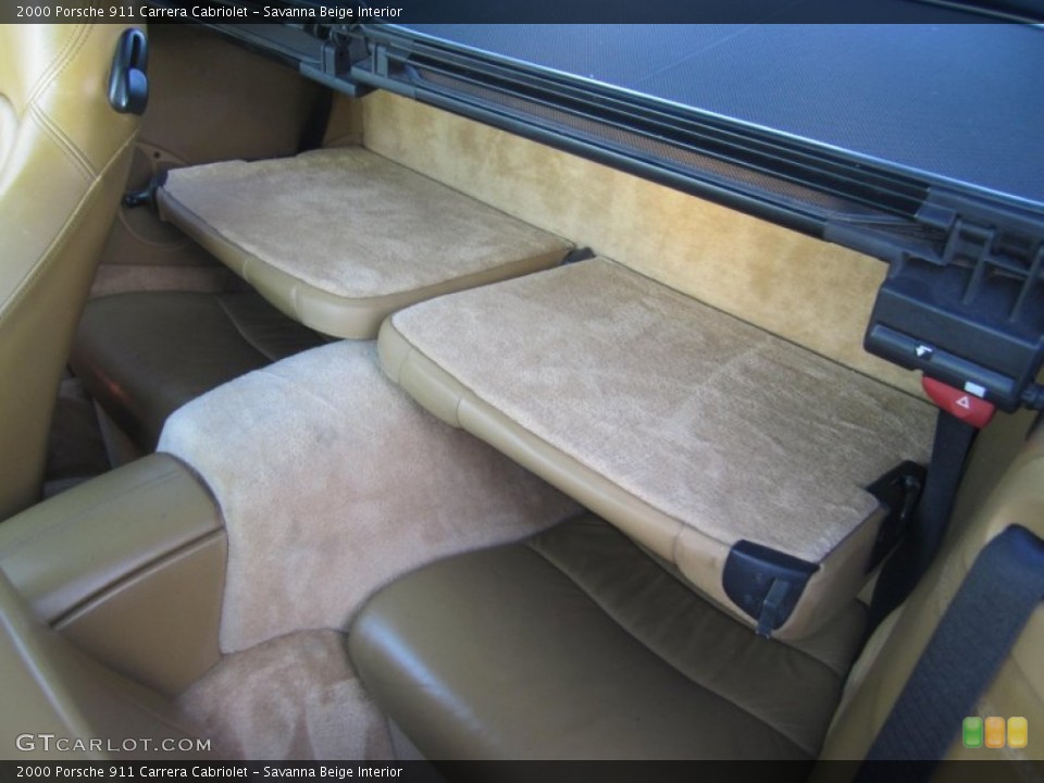 Savanna Beige Interior Rear Seat for the 2000 Porsche 911 Carrera Cabriolet #77256240