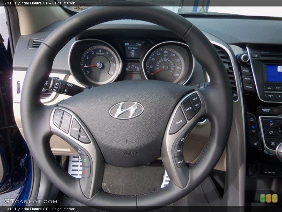 Beige Interior Steering Wheel for the 2013 Hyundai Elantra GT #77257454