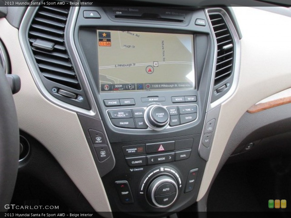 Beige Interior Controls for the 2013 Hyundai Santa Fe Sport AWD #77257716