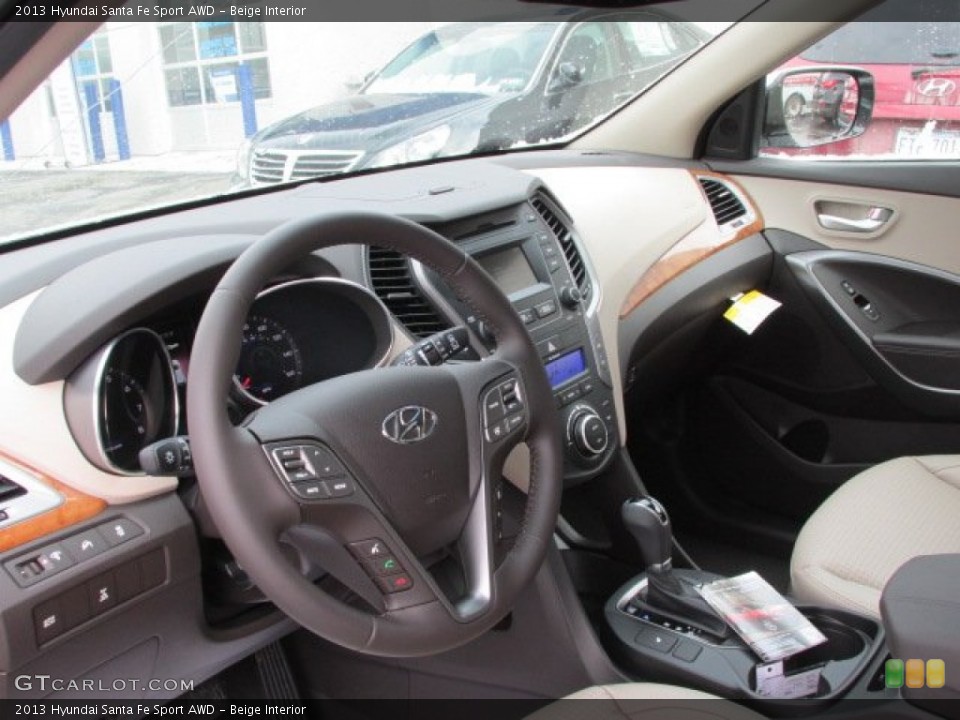 Beige Interior Prime Interior for the 2013 Hyundai Santa Fe Sport AWD #77257831