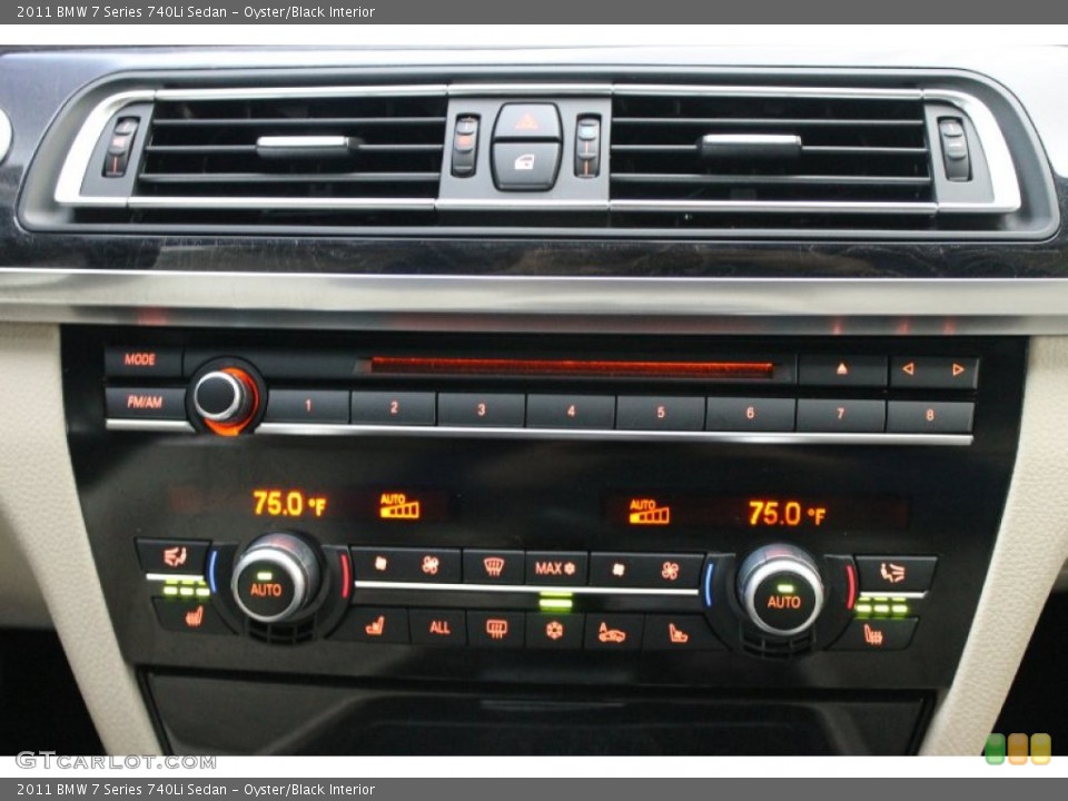 Oyster/Black Interior Controls for the 2011 BMW 7 Series 740Li Sedan #77258069