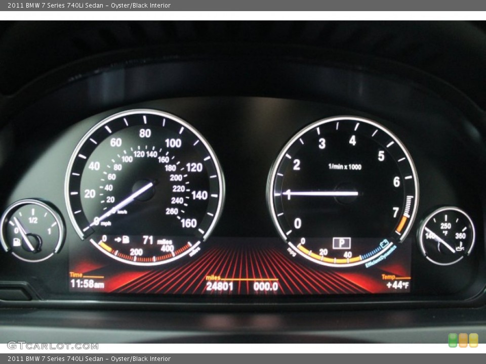 Oyster/Black Interior Gauges for the 2011 BMW 7 Series 740Li Sedan #77258087