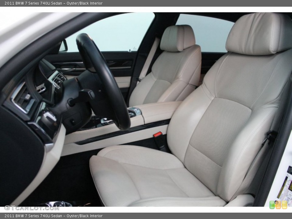 Oyster/Black Interior Front Seat for the 2011 BMW 7 Series 740Li Sedan #77258183