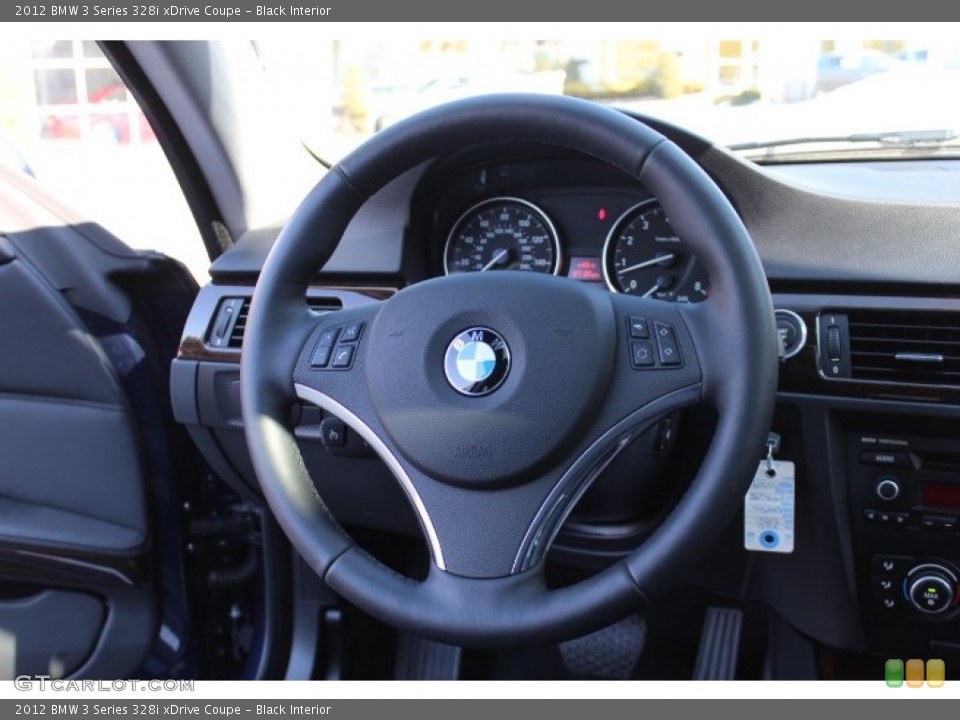 Black Interior Steering Wheel for the 2012 BMW 3 Series 328i xDrive Coupe #77259992