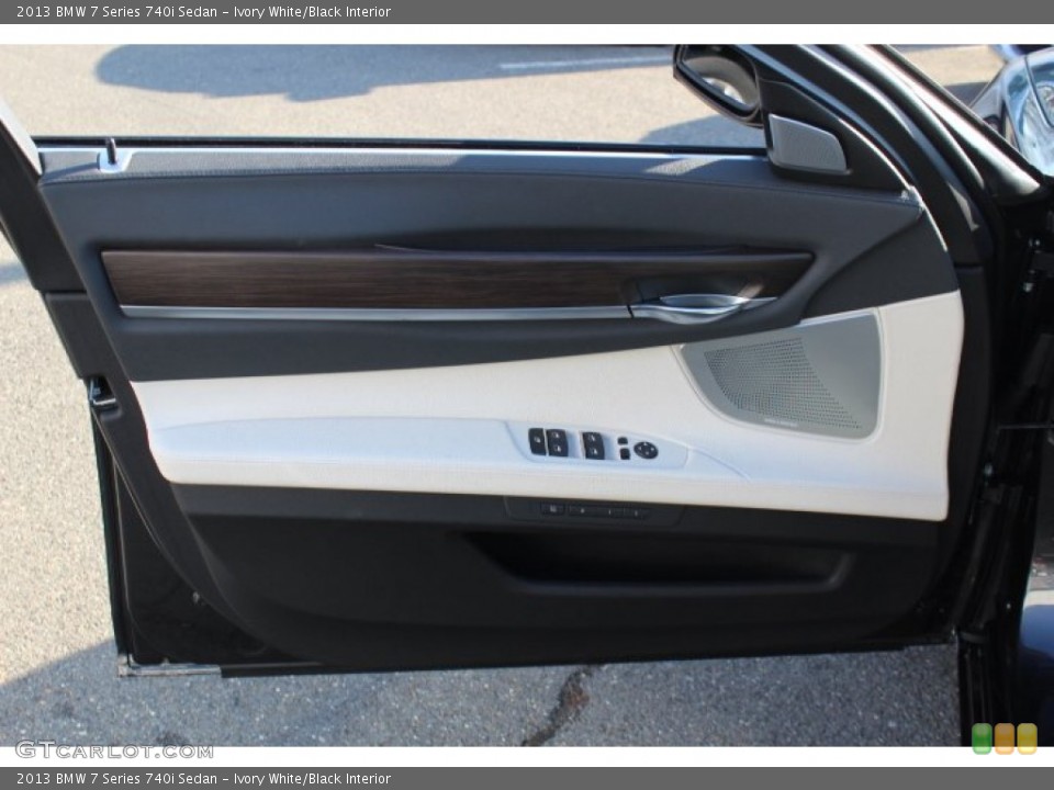 Ivory White/Black Interior Door Panel for the 2013 BMW 7 Series 740i Sedan #77262215