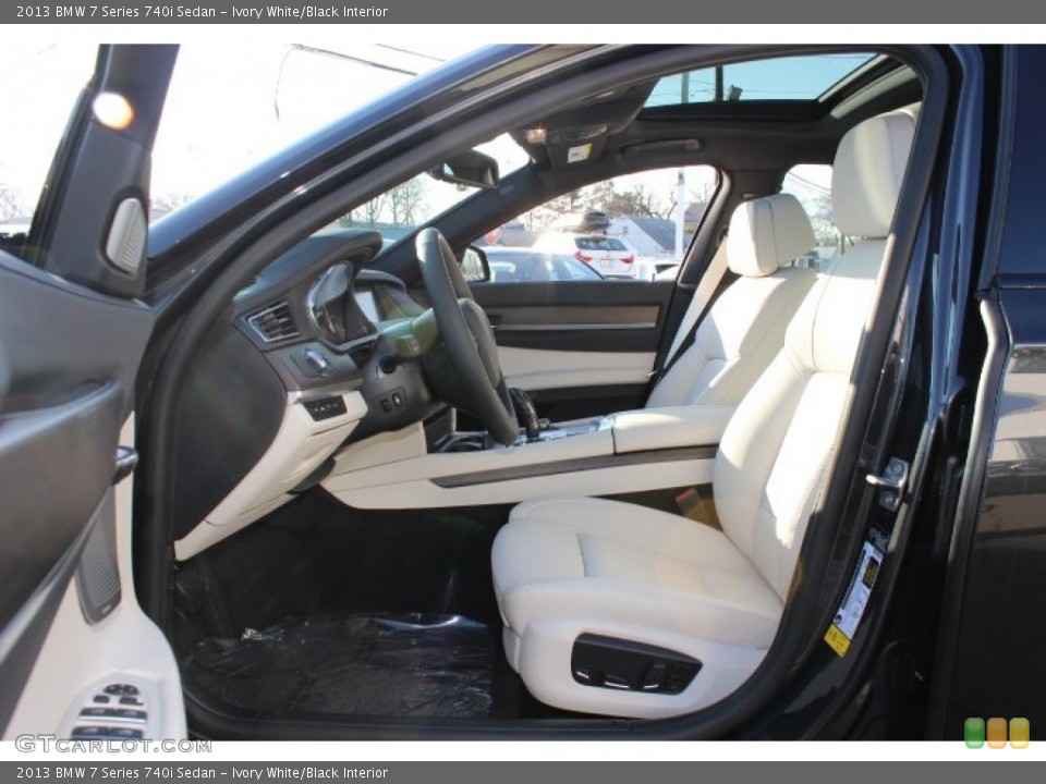 Ivory White/Black Interior Front Seat for the 2013 BMW 7 Series 740i Sedan #77262257