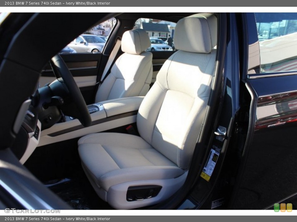 Ivory White/Black Interior Front Seat for the 2013 BMW 7 Series 740i Sedan #77262266