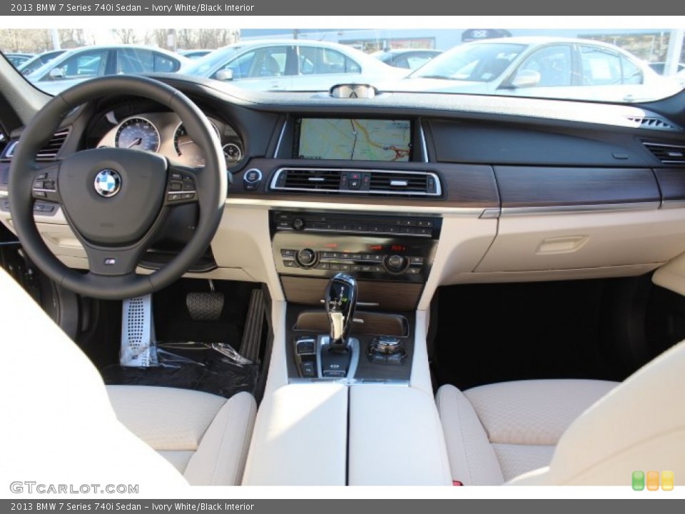Ivory White/Black Interior Dashboard for the 2013 BMW 7 Series 740i Sedan #77262277