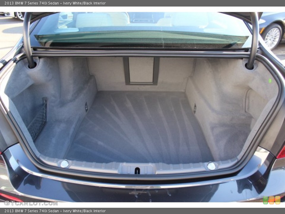 Ivory White/Black Interior Trunk for the 2013 BMW 7 Series 740i Sedan #77262385