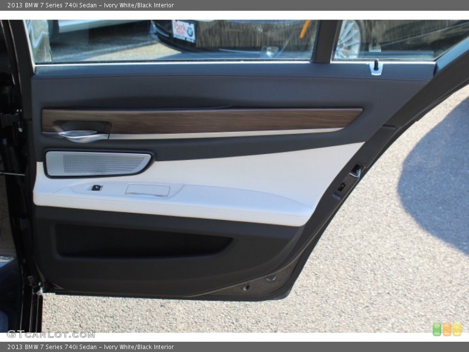 Ivory White/Black Interior Door Panel for the 2013 BMW 7 Series 740i Sedan #77262416