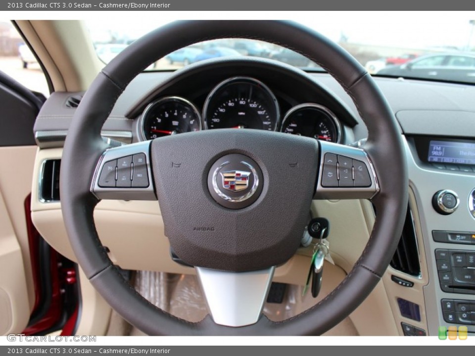 Cashmere/Ebony Interior Steering Wheel for the 2013 Cadillac CTS 3.0 Sedan #77267024