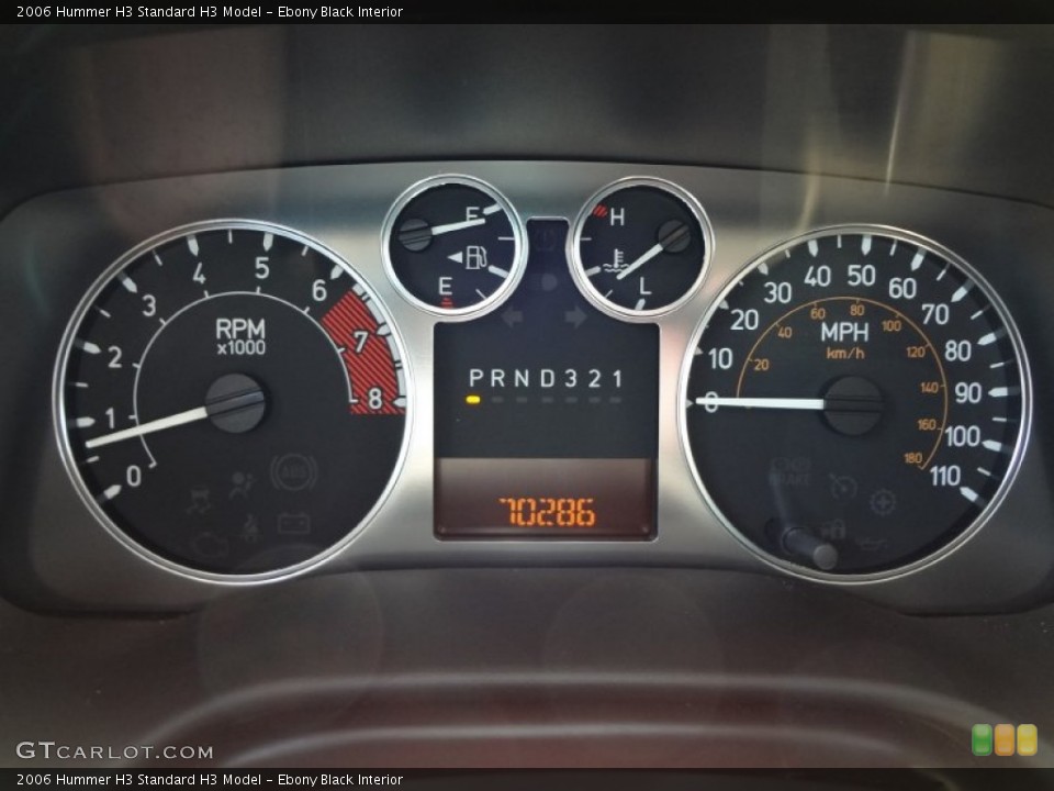 Ebony Black Interior Gauges for the 2006 Hummer H3  #77268677