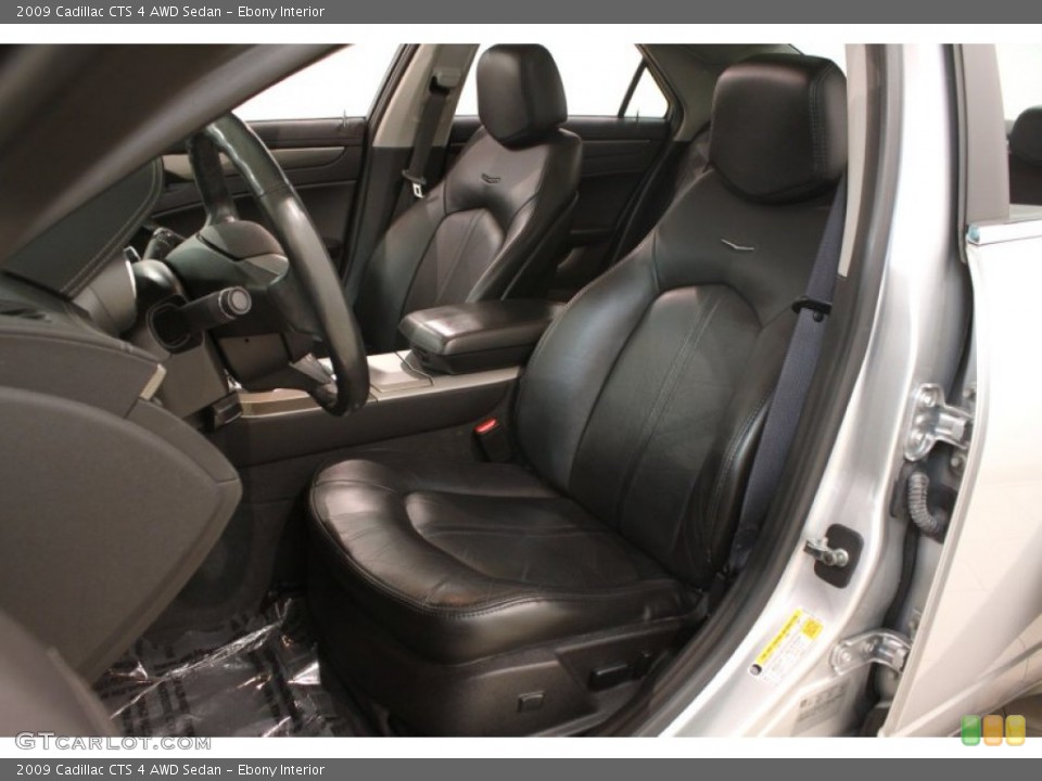 Ebony Interior Front Seat for the 2009 Cadillac CTS 4 AWD Sedan #77269535