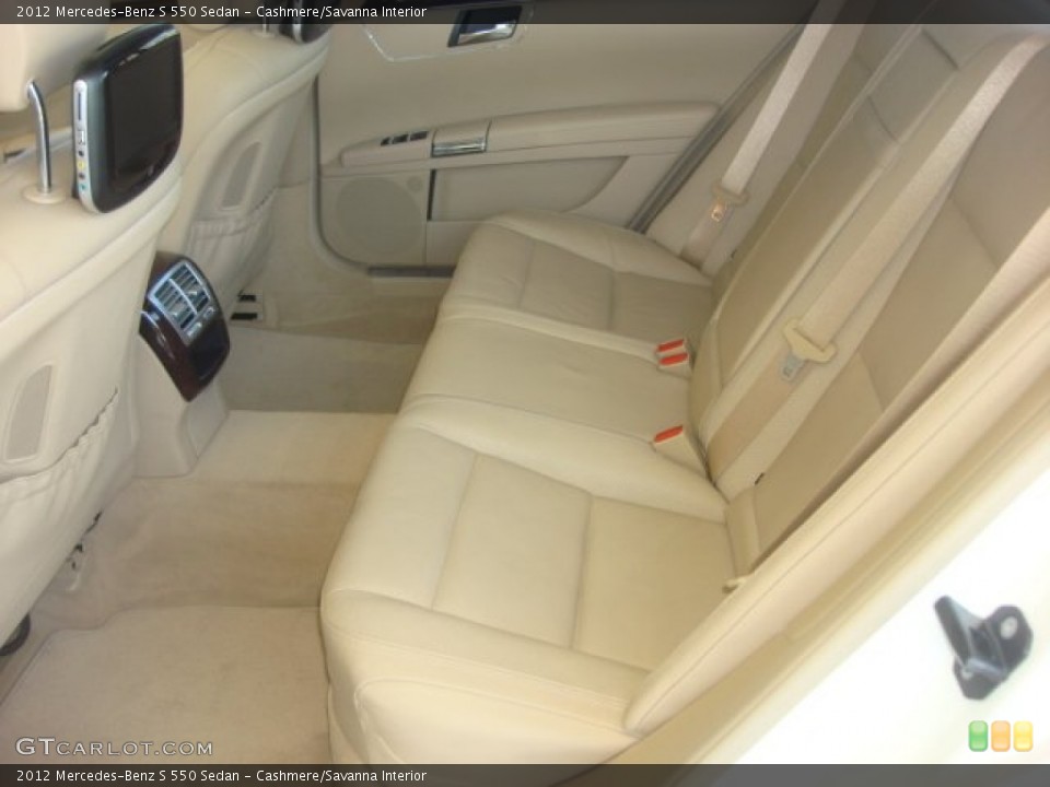 Cashmere/Savanna Interior Rear Seat for the 2012 Mercedes-Benz S 550 Sedan #77271965