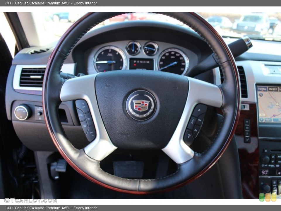 Ebony Interior Steering Wheel for the 2013 Cadillac Escalade Premium AWD #77272149