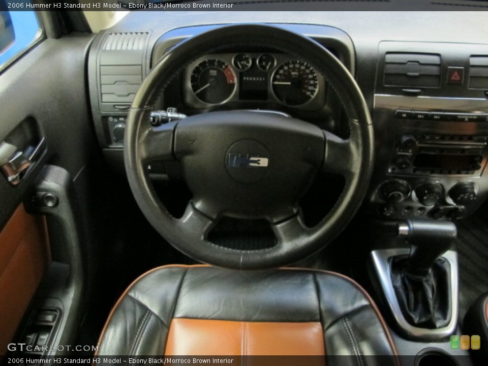 Ebony Black/Morroco Brown Interior Steering Wheel for the 2006 Hummer H3  #77274233