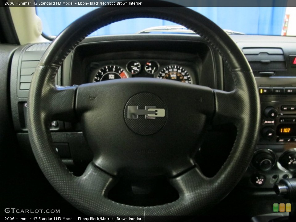 Ebony Black/Morroco Brown Interior Steering Wheel for the 2006 Hummer H3  #77274383