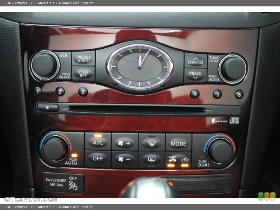 Monaco Red Interior Controls for the 2009 Infiniti G 37 Convertible #77277662