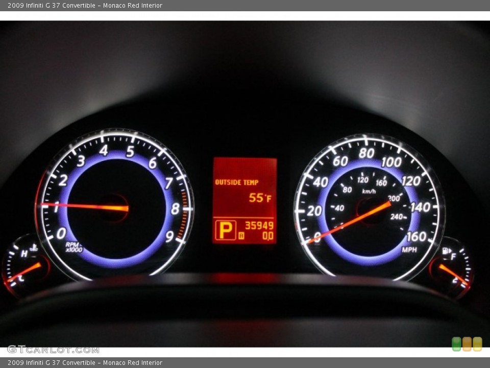 Monaco Red Interior Gauges for the 2009 Infiniti G 37 Convertible #77277728